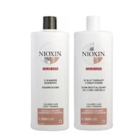 Nioxin 3 Shampoo Densificador + Acondicionador para cabello teñido 1000ml